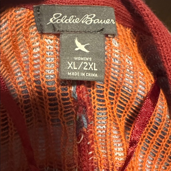Eddie Bauer Knit Drape Phoenix Vest Womens XL Aztec Tribal Indian Fall colors - Picture 11 of 11
